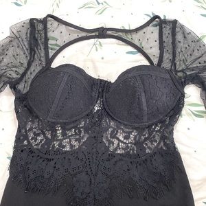 Black Lace Bodycon Dress